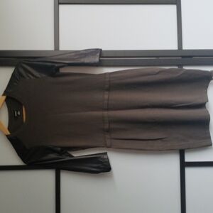 Rudsak 3/4 leather sleeve  olive green dress